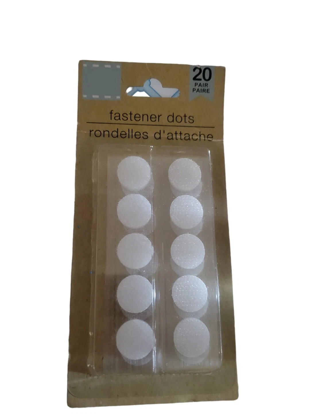 Low quality hook and loop dots
