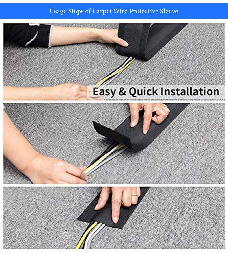 10 Hook-and-loop Carpet Cable Protector